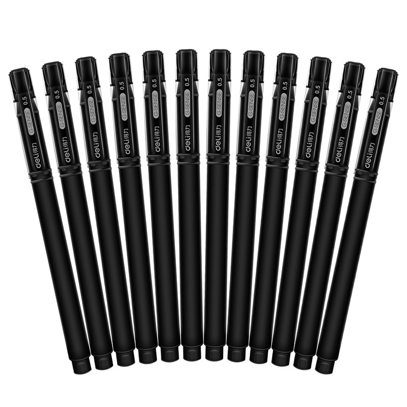 得力S65中性筆0.5mm子彈頭(黑)(支)