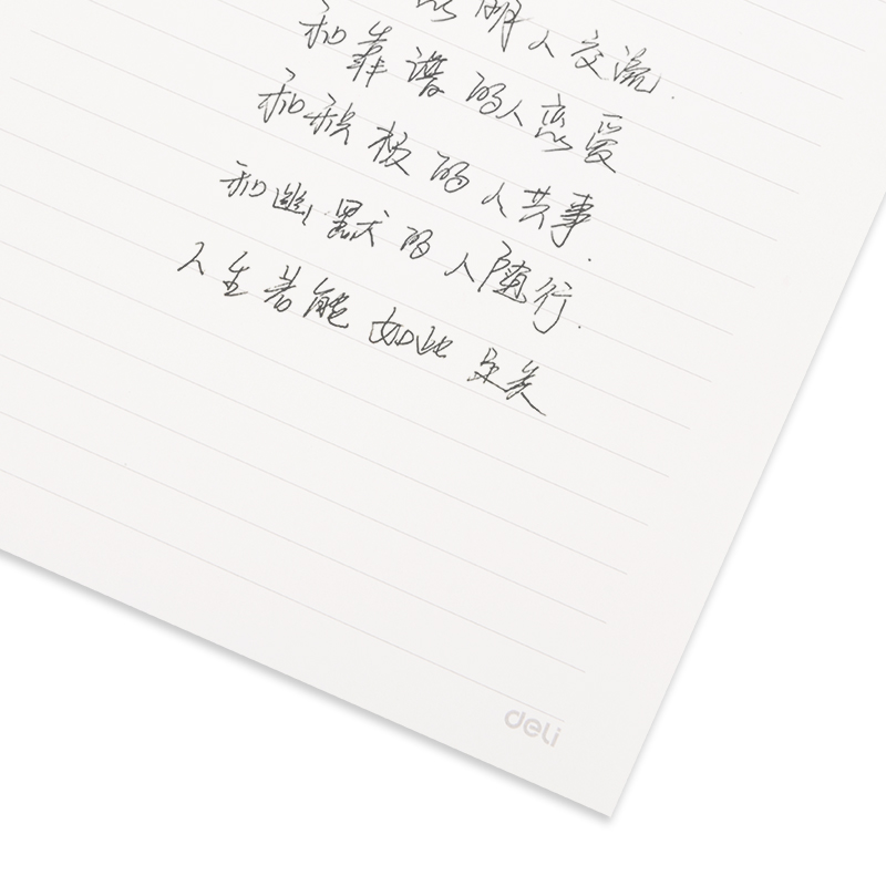 得力22273象牙白活頁替芯-25k-210mm*145mm/80張(黑)