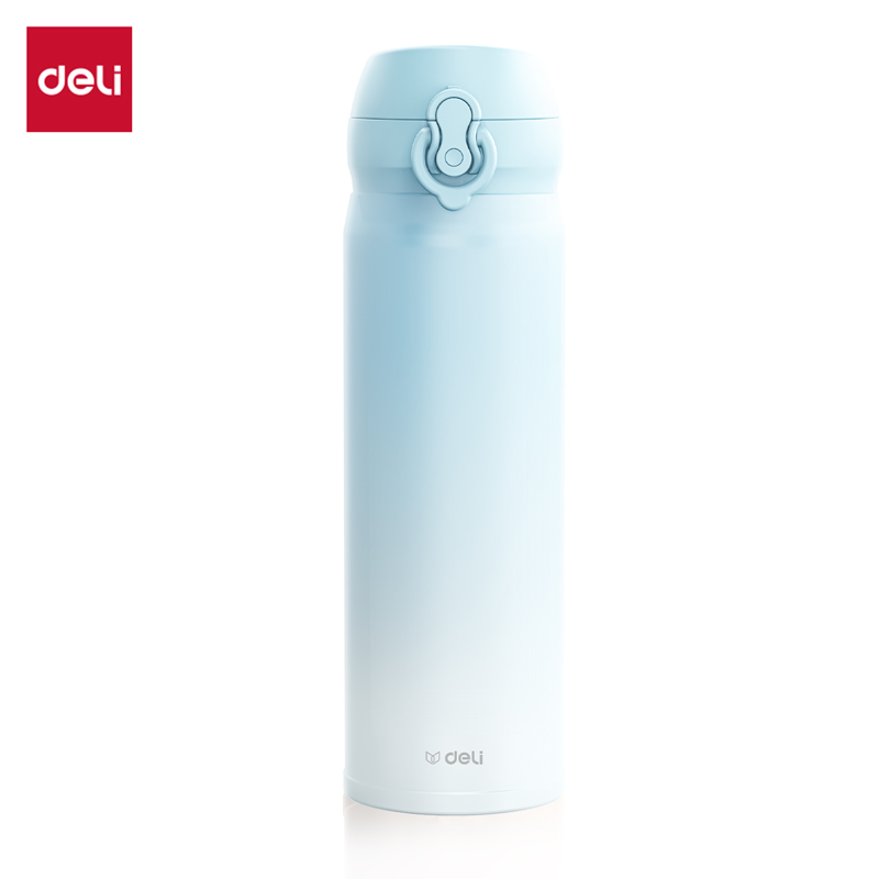 得力LL619保溫杯(彈蓋)(500mL)(304內(nèi)膽)(漸變藍)(彩盒裝)